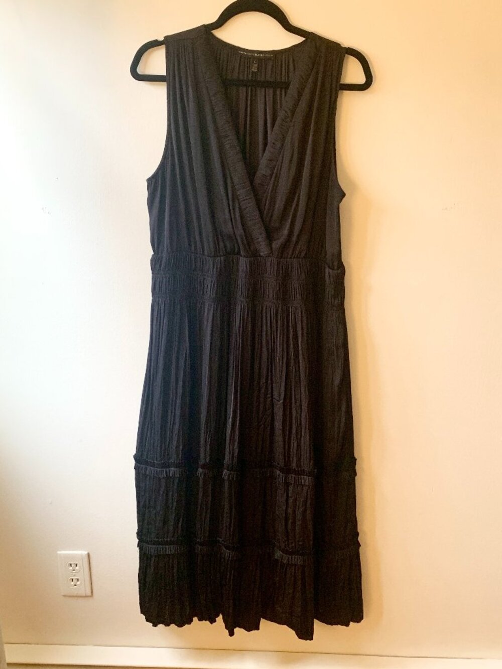 Black tiered maxi dress from White House Black Market